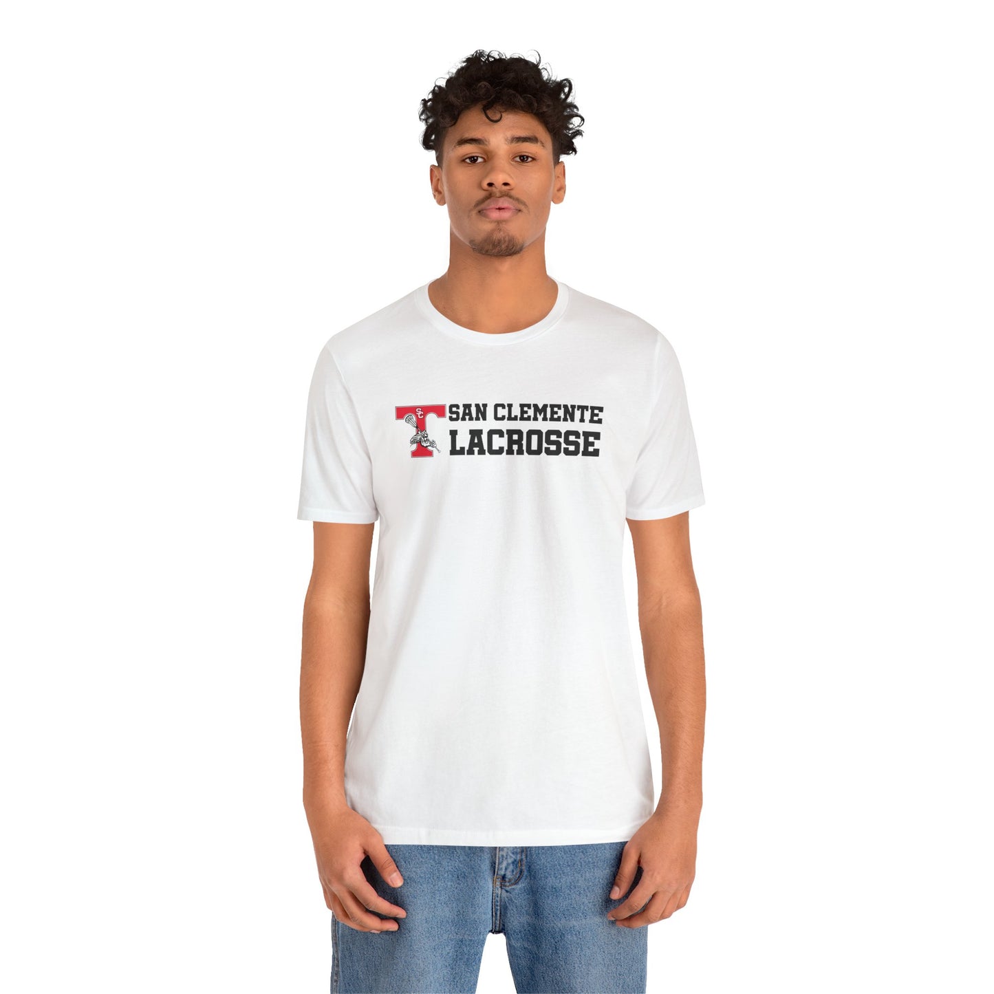 Unisex Red & Black Jersey Short Sleeve Tee Logo Style