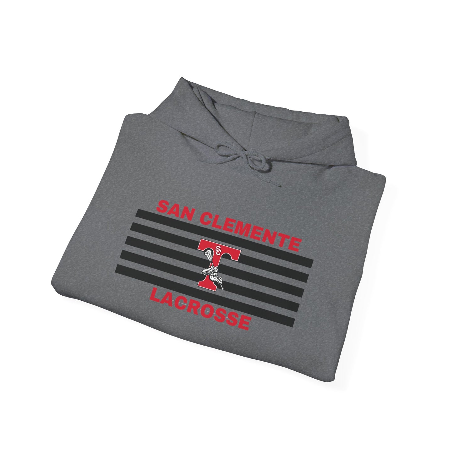 San Clemente Lacrosse Hoodie - Unisex Heavy Blend™ Sweatshirt Black Stripe Triton