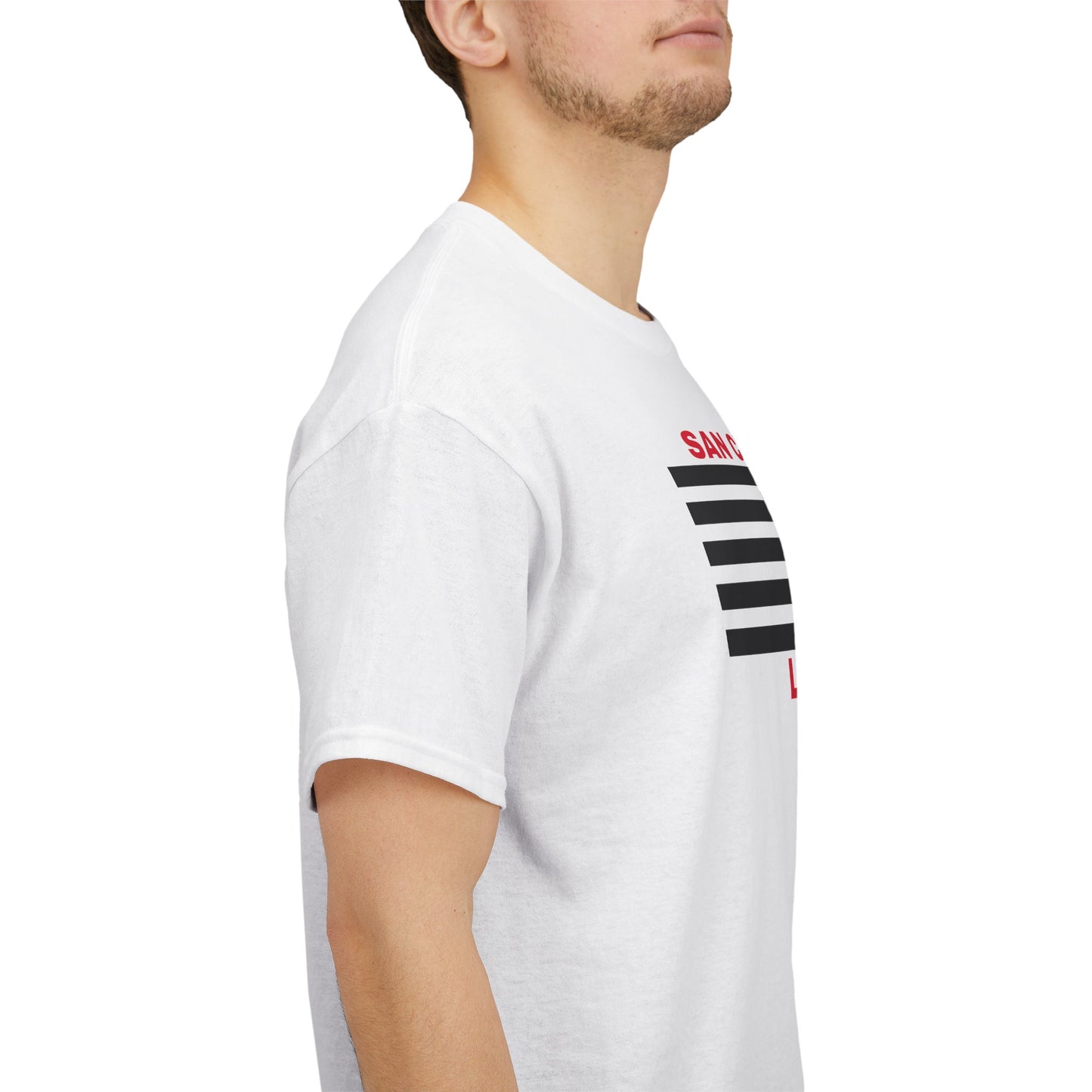 San Clemente Lacrosse Unisex Heavy Cotton Tee Black Stripes