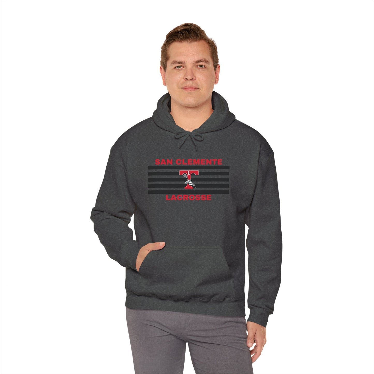 San Clemente Lacrosse Hoodie - Unisex Heavy Blend™ Sweatshirt Black Stripe Triton