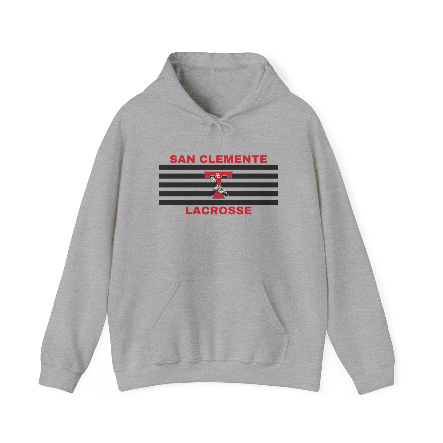 San Clemente Lacrosse Hoodie - Unisex Heavy Blend™ Sweatshirt Black Stripe Triton