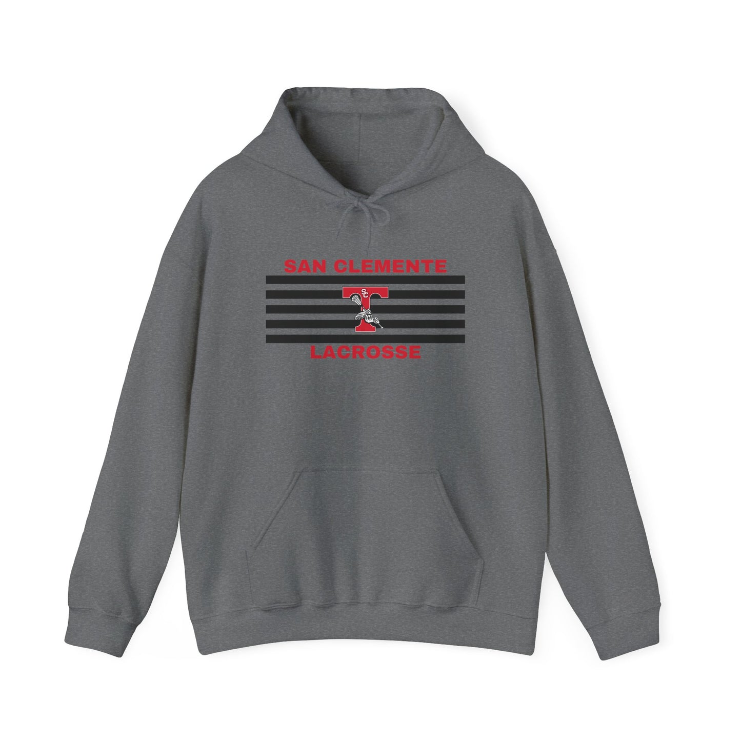 San Clemente Lacrosse Hoodie - Unisex Heavy Blend™ Sweatshirt Black Stripe Triton