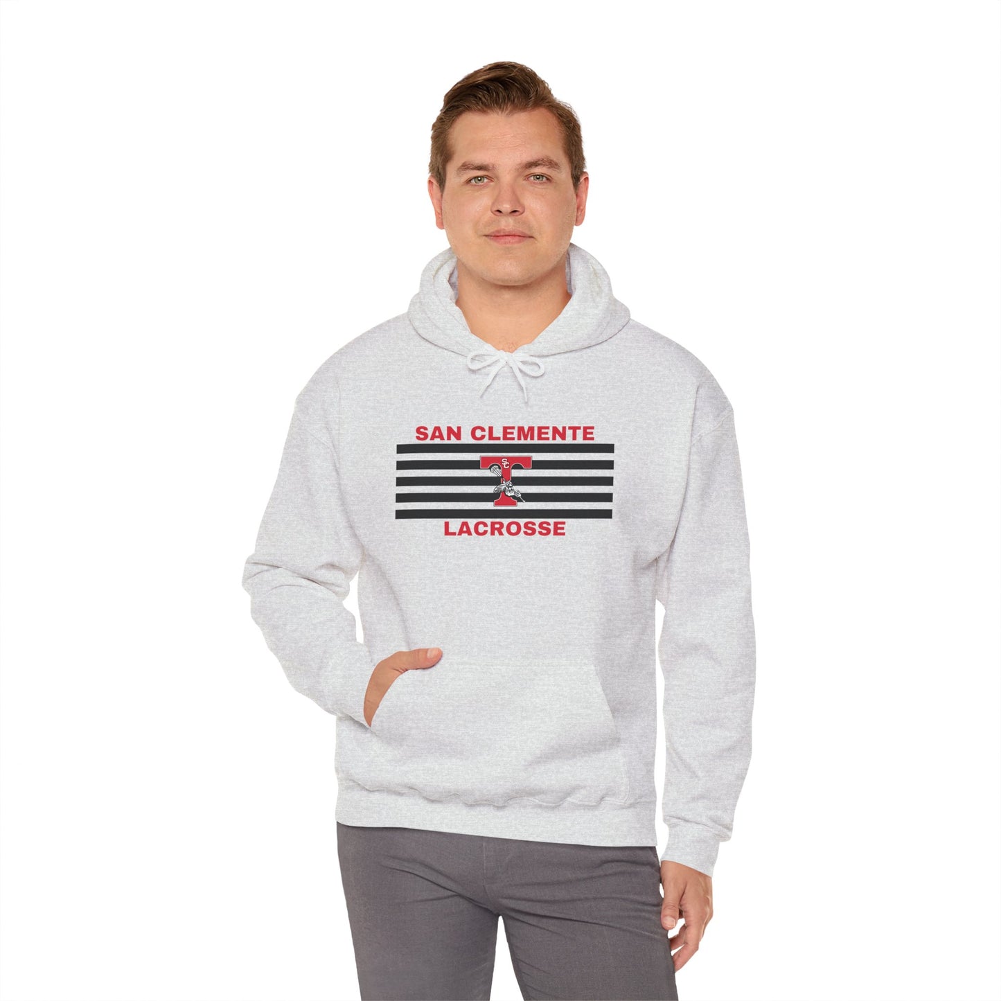 San Clemente Lacrosse Hoodie - Unisex Heavy Blend™ Sweatshirt Black Stripe Triton