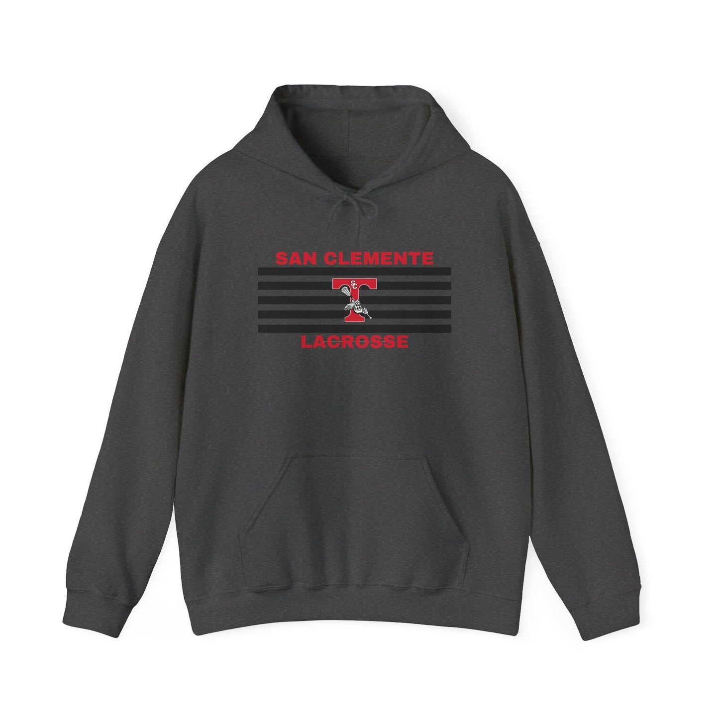 San Clemente Lacrosse Hoodie - Unisex Heavy Blend™ Sweatshirt Black Stripe Triton