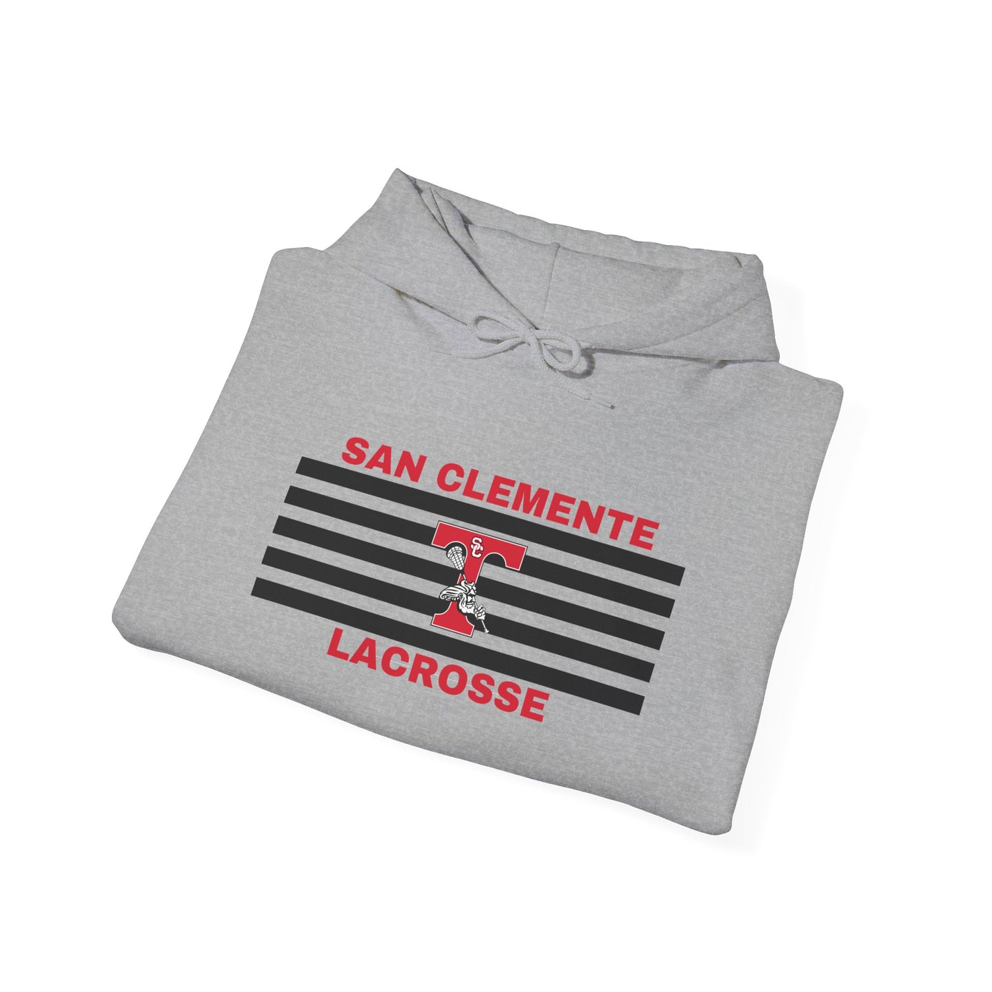 San Clemente Lacrosse Hoodie - Unisex Heavy Blend™ Sweatshirt Black Stripe Triton