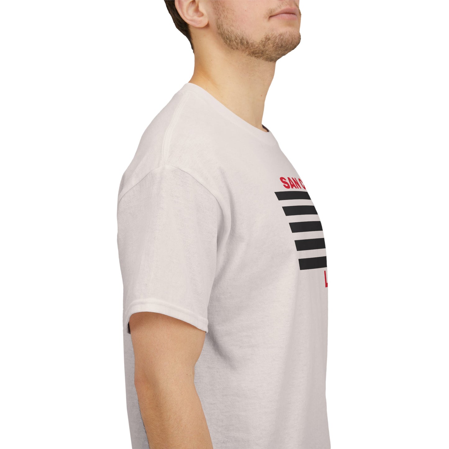 San Clemente Lacrosse Unisex Heavy Cotton Tee Black Stripes