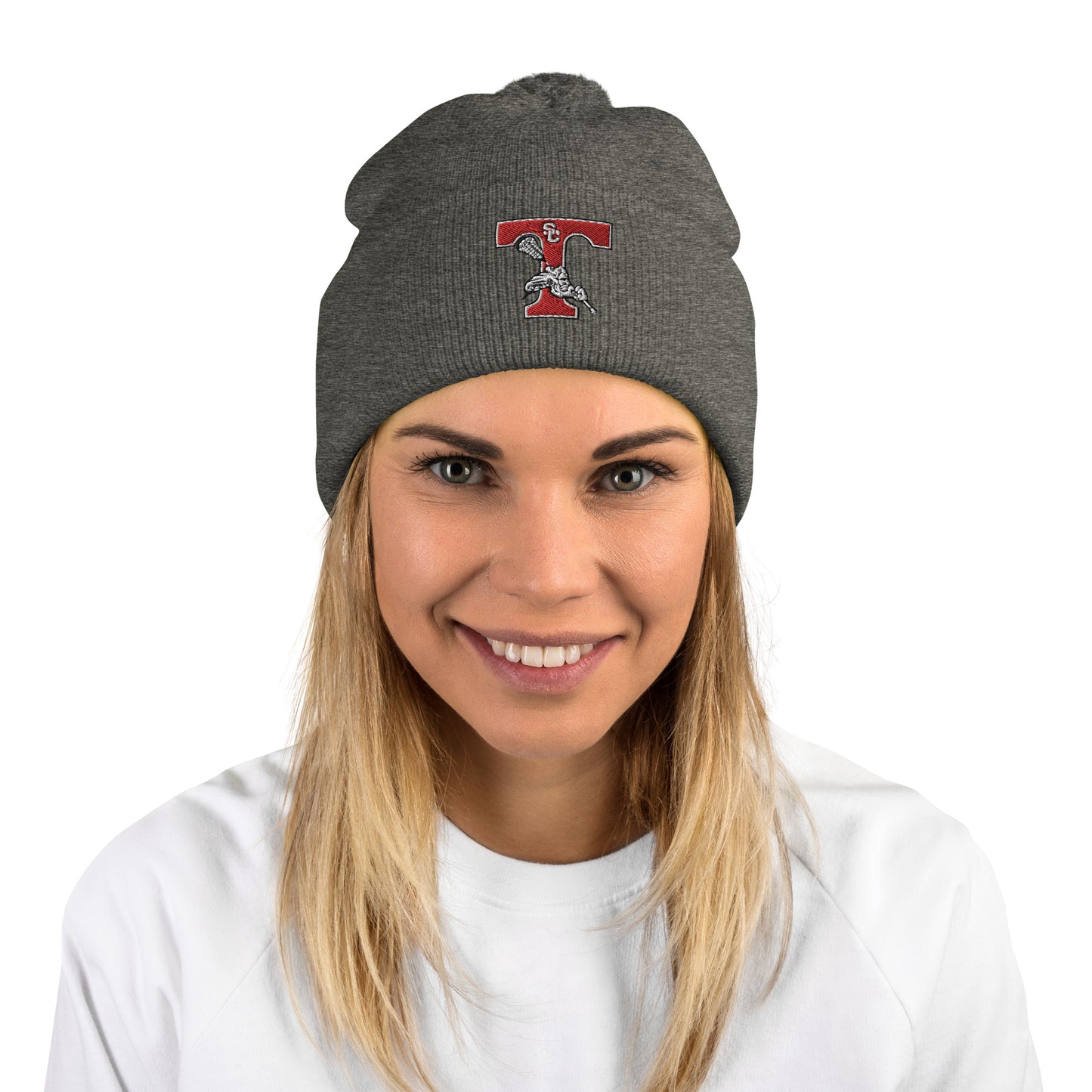 Pom-Pom Embroidered Beanie