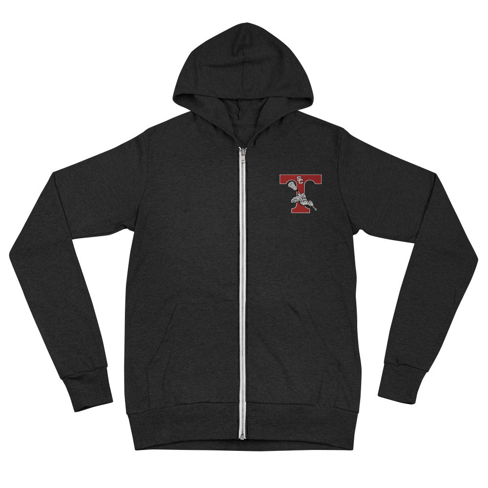 Unisex Embroidered Triton Logo Zip Hoodie