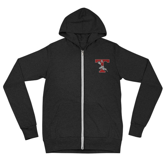 Unisex Embroidered Triton Logo Zip Hoodie