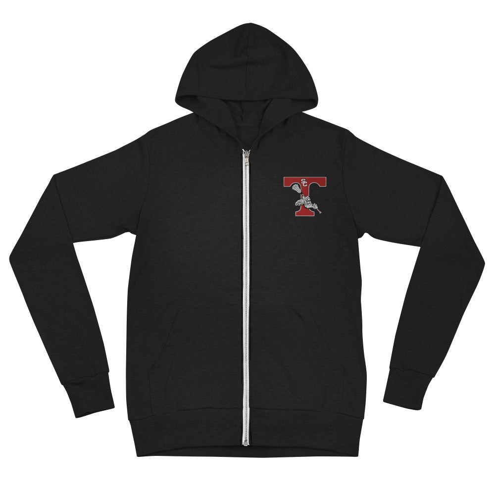 Unisex Embroidered Triton Logo Zip Hoodie